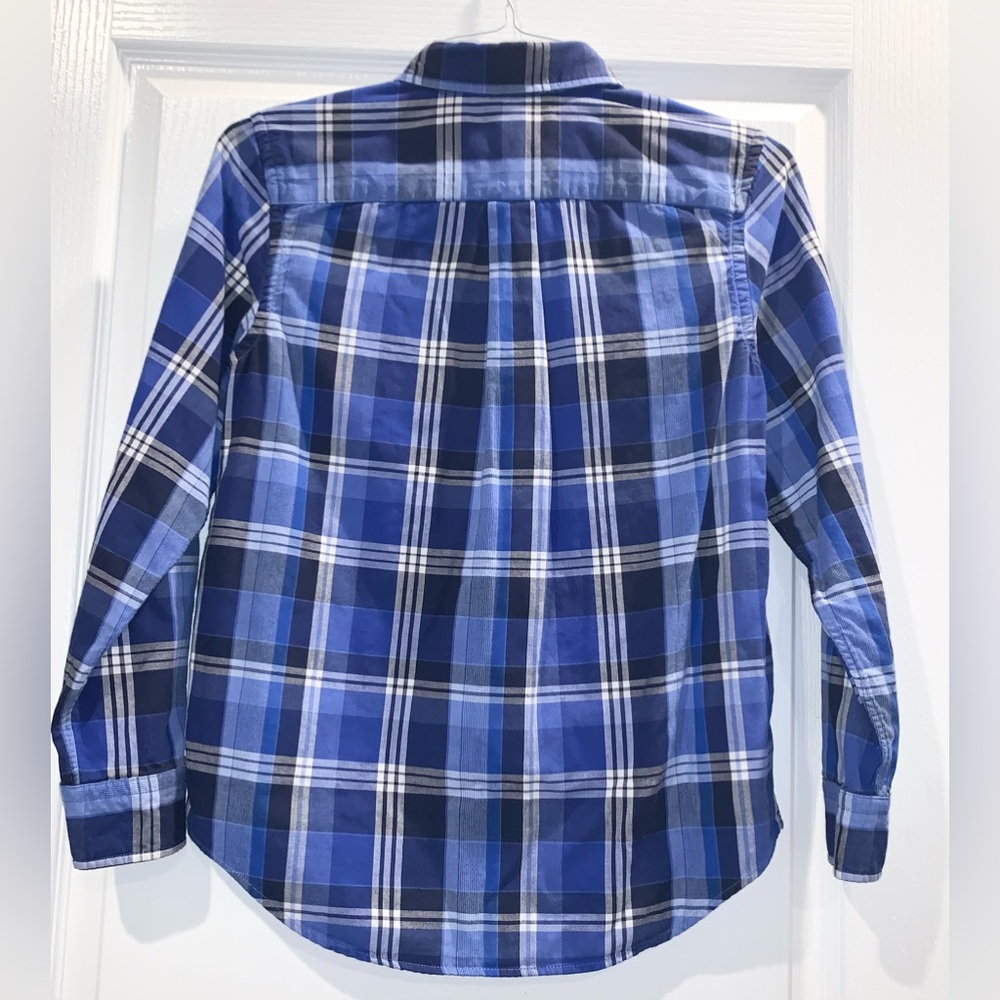 POLO Ralph Lauren blue plaid dress shirt BOYS size 14 16 14/16 - Picture 2 of 10